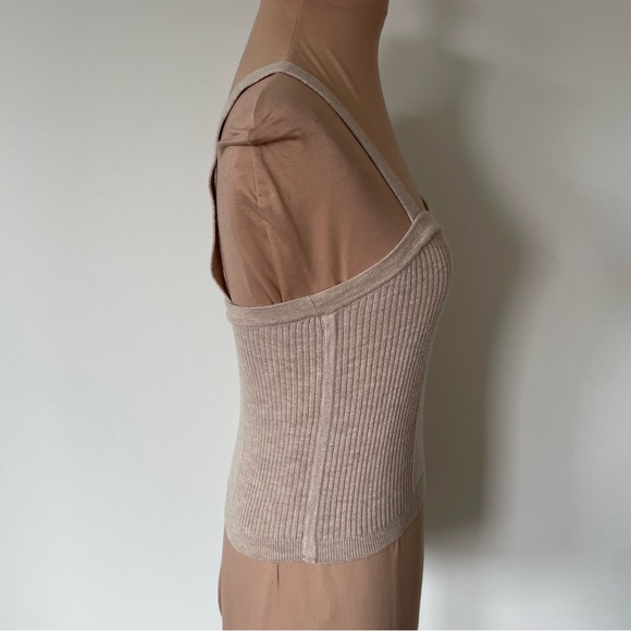 Ulla Johnson Giselle Oatmeal Beige Merino Wool Knit Square Neck Tank Top EUC S - Picture 5 of 11